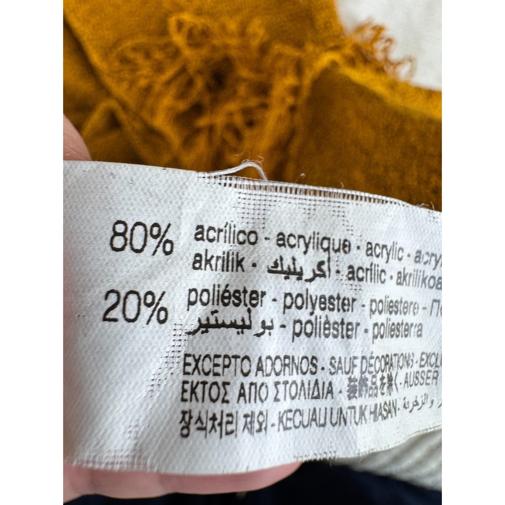 ZARA Knit Fringe Midi Dress Women's M Mustard Yellow Sleeveless Boho Statement - Picture 9 of 9